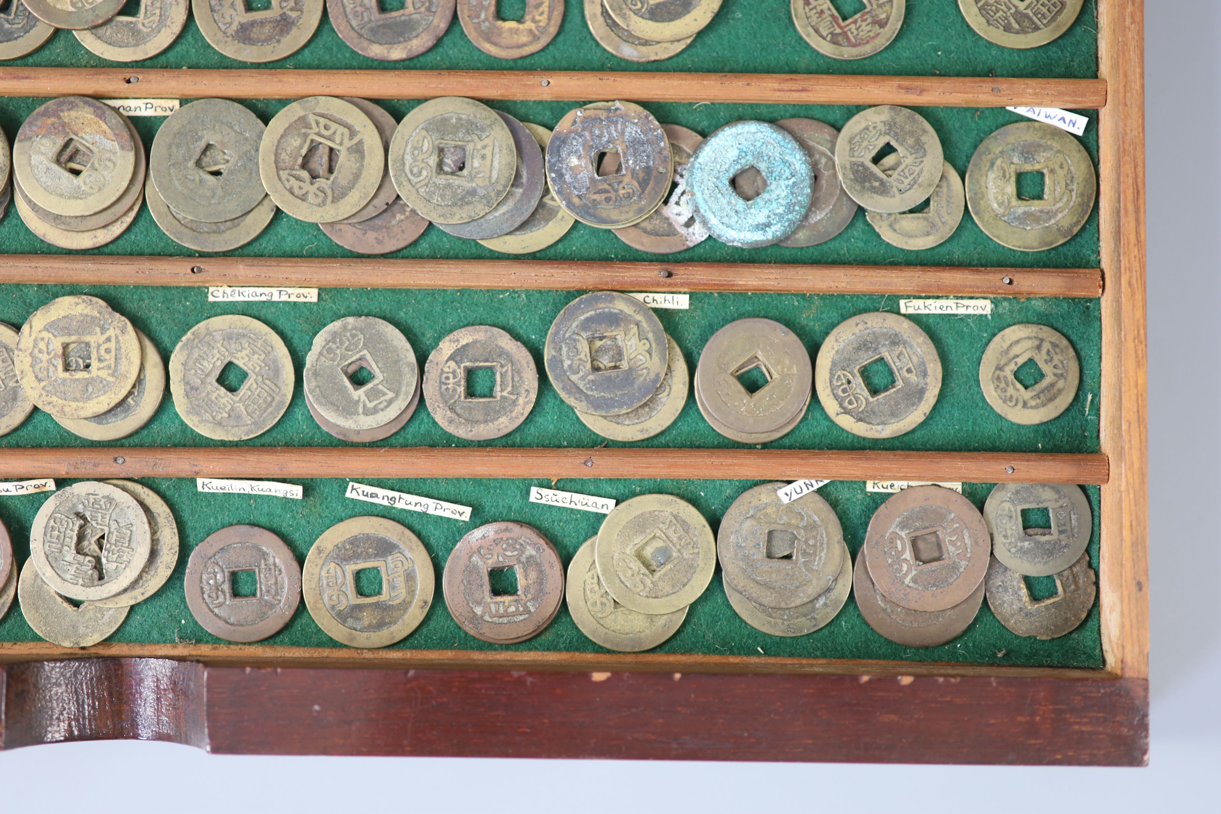 China, a large quantity bronze round coins, Qing dynasty and Taiping Rebellion,